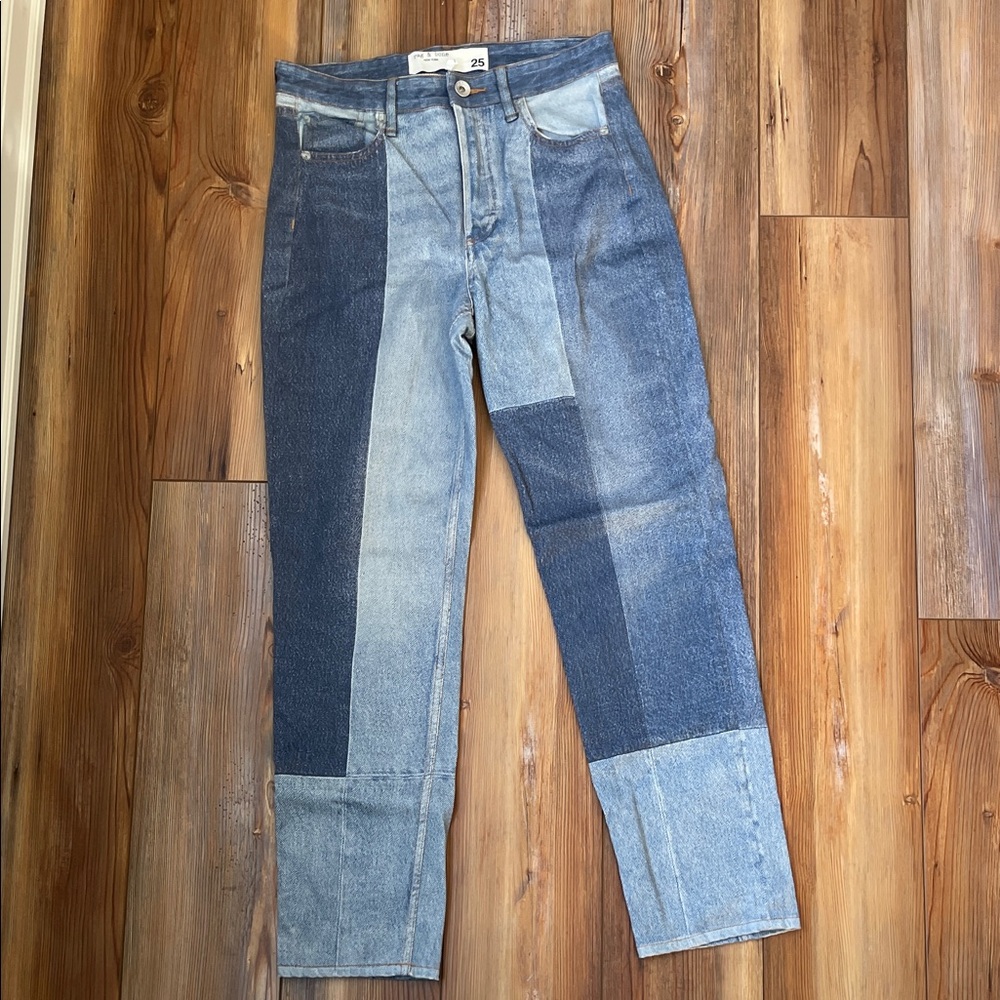 Rag & Bone Women's Denim Patchwork Straight Jeggi… - image 5